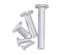 LIUCH Flat Head Aluminium Rivets M2 .5 M3 M4 M5 M6 M8 Round Solid Rivet Self Plugging Knock-on Nail Bolt(3mm,M3-(100pcs))