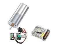 LIUCH JGA25-370 DC 12V 24V 12RPM-1360RPM Reduction Gear Motor Large Torque High Power Worm Gear Motor Reversed Motor(12V 1360RPM_PACKAGE D)