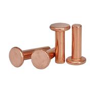 LIUCH M1.5 M2 M3 M4 M5 M6 M8 Purple Copper Solid Rivets GB109 Flat Head Nails Hand Knockout Willow Nail(25mm,M6-(5pcs))