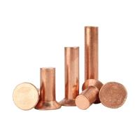 LIUCH M2 M2.5 M3 M4 M5 M6 M8 Solid Copper Rivets Countersunk Head Self-plugging Rivet GB869 DIN661(M6-2pcs,14mm)