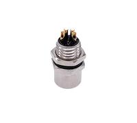 LIUCH M8 Sensor Connector Panel Back Mount Waterproof Flange Socket Threaded Coupling Male&Female 3 4Pin A Type(Female 4pin)