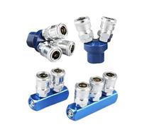 LIUCH Pneumatic Fitting Compressor Fittings 1/4 Quick Connector Air Gas Distributor for Pump Tool Coupler Manifold Multi Splitter(Round Two-Way)