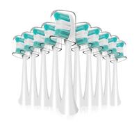 LIUCH Replacement Toothbrush Heads Compatible with AquaSonic Black Series Compatible with Vibe Series Electric Toothbrush, Curved Shape Design Planted(White)