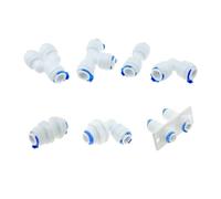 LIUCH Reverse Osmosis Quick Coupling 1/4 3/8 Hose Connection Tee Y Connector 2 Way Equal Elbow Straight RO Water Plastic Pipe Fitting(PY 3I8 OD)