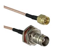 LIUCH RG316 Cable BNC To BNC SMA Male Plug & Female Jack Bulkhead & Right Angle Connector RF Coaxial Jumper Pigtail Straight 6inch~10M(BNC F Nut to SMA M,1.5M)