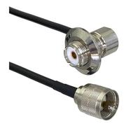 LIUCH RG58 UHF Female Jack Bulkhead Right Angle To UHF PL259 Male Plug RF Jumper Pigtail Cable 6inch~50M(6inch (15CM))