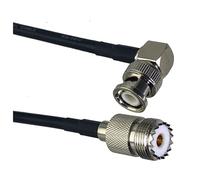LIUCH RG58 UHF SO239 Female Jack To BNC Male Plug Right Angle Connector RF Jumper Pigtail Cable Wire Terminals 6inch~20M(6inch (15CM))