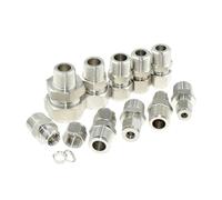 LIUCH SS 304 Ferrule Compression Pipe Fitting Connector 1/8 1/4 3/8 1/2 NPT PT Thread 6 8 10 12mm 1/4 1/2 Tube Stainless Steel Adapter(PC-BSPT,3I8 INCH OD Tube_1I8 Thread)