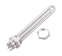 LIUCH Tubular Heater 12v 24v 36v 48v 1" Thread DN25 DC 300w 600w 1200w 1500w Solar Electric Heating Element(with locknut,BSP,36V 1200W)