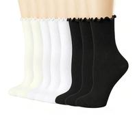 liuchanghe 8 Pairs Women's Frilly Socks, Socks with Ruffles Women's, Comfortable & Breathable, for Women &Girls