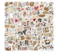 liuchanghe Book Stickers, 120PCS Waterproof Vinyl Stickers, Scrapbook Stickers for Water Bottle, Laptop & Skateboard - Aesthetic Sticker Pack for Girls, Teens, Students (G2)