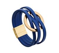 LIUCHUCHU Bracelets For Womens 1PC Hollow Circle Leather Bracelets Simple Multilayer Wrap Jewelry Women's(S blue)