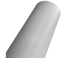 LIUCHUCHU Car Vinyl Wrap Black Red White Carbon Fiber Vinyl Car Wrap Foil With Air Release Self Adhesive Motorbike Scooter Boat Sticker Wrapping(White,50cm x 152cm)