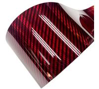 LIUCHUCHU Car Vinyl Wrap Super Glossy 10cm Width Red Holographic Carbon Fiber Vinyl Wrap DIY Car Laptop Decal Sticker Self Adhesive Sheet(Red,10CM X 300CM)