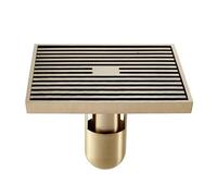 LIUCHUCHU Floor Drain Shower Drains 12 * 12cm Square Bath Drains Strainer Hair Antique Brass Art Carved Bathroom Floor Drain Waste Grate Drain Floor Drain Cover(Antique 811529-U)