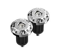 LIUCHUCHU Motorcycle Bar Ends 2PCS CNC Metal Motorbike Handle Bar Ends Grips Universal For 16-18mm Motorcycle Handlebar Counterweight Plug Slider(Silver)