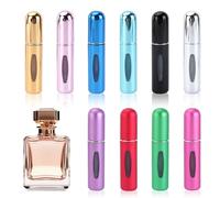 LIUCONGBD 10PCS Perfume Atomizer Refillable Bottles, 5ml Mini Spray Travel Atomiser Bottle, Portable Empty Women Travel Essentials with Viewing Window for Purse Handbag Pocket Luggage