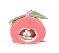LIUCONGBD 1Pcs Guinea Pig Bed House, Washable Small Animals Hideout for Cage, Cozy Warm Rabbits Cave Hammock for Chinchilla Hamsters Hedgehog Dwarf Bunny Ferrets (Pink Apple, 10 x 15cm)