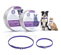 LIUCONGBD 2PCS Calming Collar for Dogs and Cats, 62&38cm Adjustable Pheromone Pets Collar Lasts 60 Days, Relief Anxiety Stress Separation Calming Collar Fits Small Medium Large Pets (Purple)