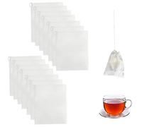 LIUCONGBD 300Pcs Disposable Tea Filter Bags, 8 x 10 cm Empty Cotton Muslin Tea Infuser Bags with Drawstring, Reusable Loose Tea Infuser Muslin Bag for Spice Cooking and Coffee Herbal (White)