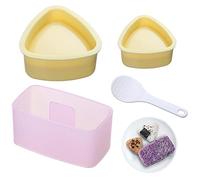 LIUCONGBD 4PCS Onigiri Mould Set, Triangle Non Stick Rice Ball Sushi Maker, Sushi Making Kit with Small Rice Paddle, Onigiri Maker for Kids Lunch Bento DIY