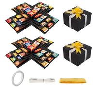 LIUCONGBD 5 Layer Creative Explosion Gift Box, 2PCS with Ribbon and Tape