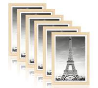 LIUCONGBD 6 Pack A4 Picture Frames, 21 X 29.7cm Engineered Wood Photo Frame with Plexiglass Front for A4 Prints, Photos, Certificates, Wall Mount or Tabletop Display, Landscape or Portrait Orientation