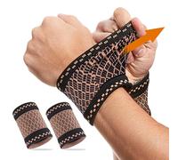 LIUCONGBD Copper Wrist Compression Straps, 1 Pair Wrist Supports Brace for Men &Women, Elastic Wrist Sleeve for Carpal Tunnel, Tendonitis, Workout, Arthritis, Sports Pain Relief (M)