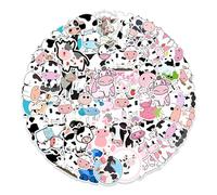 LIUCONGBD Set of 2-50PCS Cute Animals Stickers, Kawaii Cow Waterproof Vinyl Aesthetic Sticker, Kids Stickers for Laptop Water Bottle Skateboard Scrapbooking Luggage Phone Case Party Supplies