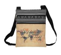 LiuenMgg Around The World Messenger Bag Small Ethnic Pattern Printed Adjustable Strap Crossbody Zipper Bag World Map Phone Bag Wallet Cute Shoulder Handbag for Travel Enthusiast Women, Floral Deer