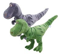 liuer 2PCS Stuffed Dinosaur Plush Toy Cute Soft Plush Dinosaur Stuffed Animal Tyrannosaurus Rex Di-nosaur Toy for Baby Girl Boy Kids Birthday Gifts(Green,Grey)