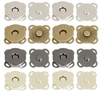 Liuer 40 Sets Magnetic Button,Magnetic Snap Fasteners Metal Bag Clasps Sewing Accessory for Bag Leather,Purses,Handbags,Backpacks,Clothes Leather(4 Colours,14mm)