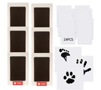 liuer Baby Hand and Footprint Kit, 6 Inkless Ink Pads, 24 Imprint Cards,Inkless Hand & Footprint kit,Baby Footprint Kit & Handprint Kit for Newborns, Family Keepsake(Black)