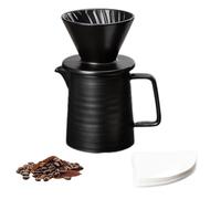 Liuer Coffee Filter, Pour Over Co-ffee Maker with Filter Cup Drip Co-ffee Maker,Dishwasher Safe with 100 Paper Fil-ters Ceramic Co-ffee Filter, Reusable for Home Café Restaurant Camping