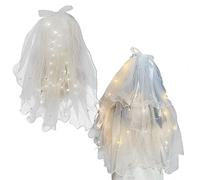 liuer LED Bridal Veil Pearl Veils Wedding Vails White Tulle Short Veils for Brides Shower Bachelorette Hen Party Church Costume Gift Prom Halloween Girls