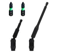 Liuer magnetic bit holder,2 Pcs Magnetic Pivot Drill Bit Holder 90mm & 145mm Magnetic Pivoting Impact Screwdriver Drill Bit Holder and PZ2 & PH2 Bits,for Cordless Screwdrivers and Spaces or Corners