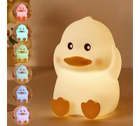 liuer Night Light, Duck Night Light Kids Rechargeability Silicone Squishy Baby Kids Touch,with 7 Colours and 30 Minute Timer Suitable for Women, Teenagers, Girls, Babies and Gifts for Baby