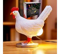 LIUFIDGETTOOY Chicken Lamp, 3D Resin Hen Laying Egg with Color Gift Box, Lifelike LED Egg, Funny Easter Christmas Birthday Gift