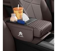 LIUFUMEI Armrest Cover for Citroen C4 III depuis 2020, Console Pad Deluxe Protector Luxury Guard Cushion Premium Waterproof Interior Automotive Mat,Brown