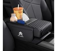 LIUFUMEI Armrest Cover for Citroen C5 Aircross 2018-2022 2023, Console Pad Deluxe Protector Luxury Guard Cushion Premium Waterproof Interior Automotive Mat,Black