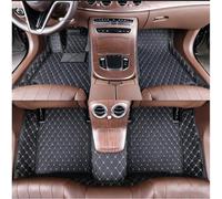 LIUFUMEI Luxury Car Floor Mats for Citroën C5 2007-2012, 5-Layer All-Weather Waterproof Leather Foot Carpets Tailored,black beige