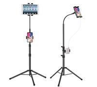 LIUGAST Tripod Stand,Gooseneck 63-inch Floor Stand for Tablet, Floor Stand with 360° Rotating Tripod Mount for Mini, Air, Pro and All 4.7-11.9 Inch Tablet And Phone