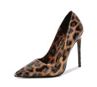 LIUGUISUOCHBH 12cm High Heels for Women | Leopard Print Pointed Toe Stiletto Pumps for Wedding, Dancing, Red Carpet Occasions,Brown,8 UK