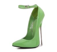 LIUGUISUOCHBH 16CM High Heels for Women & Men | Pointed Toe Plus Size Stiletto Pumps for Costume Parties, Clubbing, Crossdressing, Pole Dance,Green,7 UK