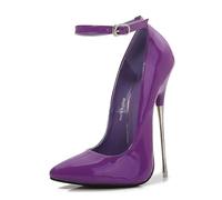 LIUGUISUOCHBH 16CM High Heels for Women & Men | Pointed Toe Plus Size Stiletto Pumps for Costume Parties, Clubbing, Crossdressing, Pole Dance,Purple,8 UK