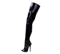 LIUGUISUOCHBH 6 Inch Heel Over-The-Knee Boots for Women & Men | Crossdressing Nightclub Costume Party Stripper Plus Size Thigh High Boots,Black,6 UK