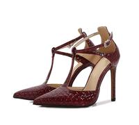 LIUGUISUOCHBH Unisex High Heels Sandals for Women & Men | Plus Size Cross-Dressing High Heels for Wedding, Dancing, Costume Events,Wine Red,11 UK