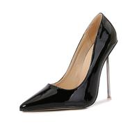 LIUGUISUOCHBH Women's 12cm High Heels | Pointed Toe Big Size Pumps for Weddings, Clubbing, Crossdressing, Pole Dance, Burlesque Shows,Black,5.5 UK