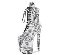 LIUGUISUOCHBH Women's 20 CM High Heels Platform Zipper Ankle Boots. Unisex-Adult Ankle Boots for Stripper Pole Dance. 8 in Heels,White,5 UK