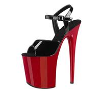 LIUGUISUOCHBH Women's High Heels. Platform Ankle Strap Sandals. 20 CM Heels Peep Toe Sandals. High Heels for Strippers Pole Dancing in The Bar.,Black,7 UK